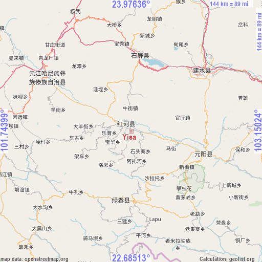 Yisa on map