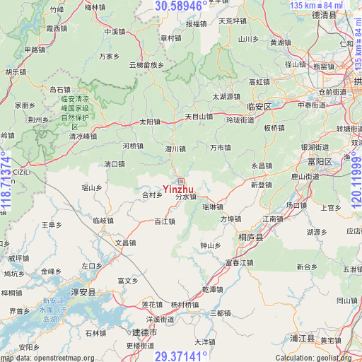 Yinzhu on map