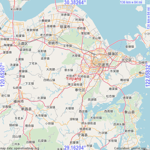 Yinjiang on map