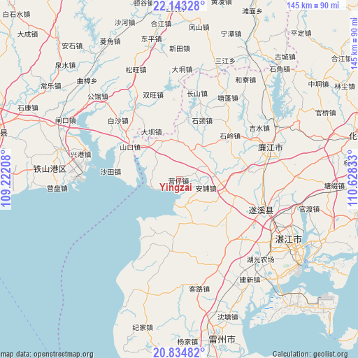 Yingzai on map