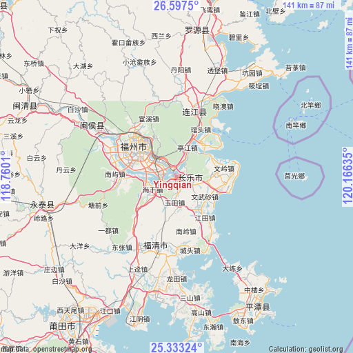 Yingqian on map