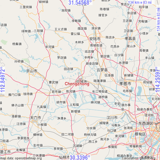 Chengzhong on map