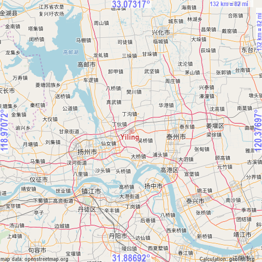 Yiling on map