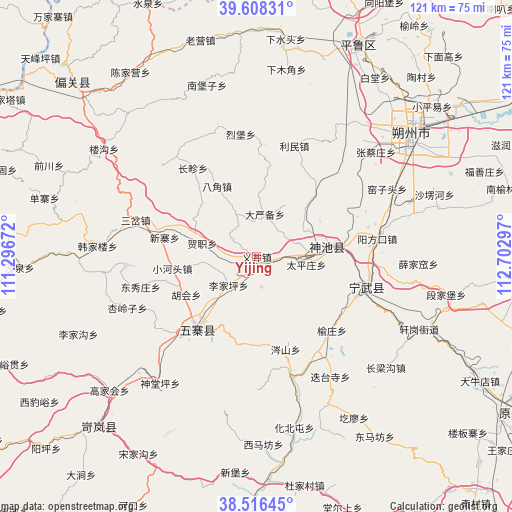 Yijing on map