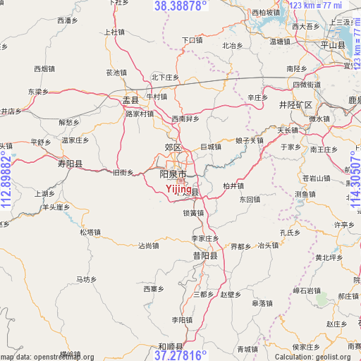Yijing on map