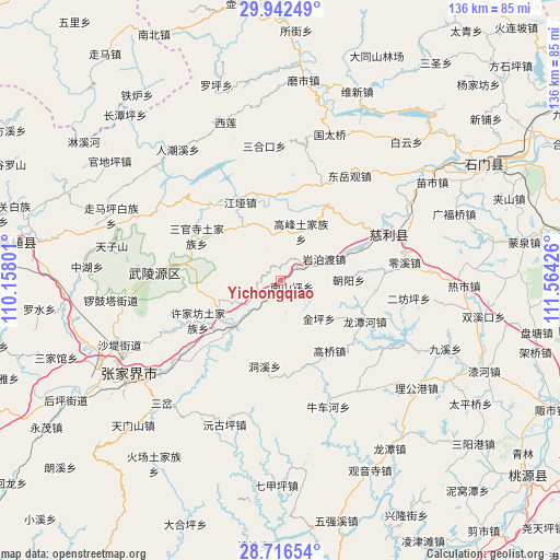 Yichongqiao on map