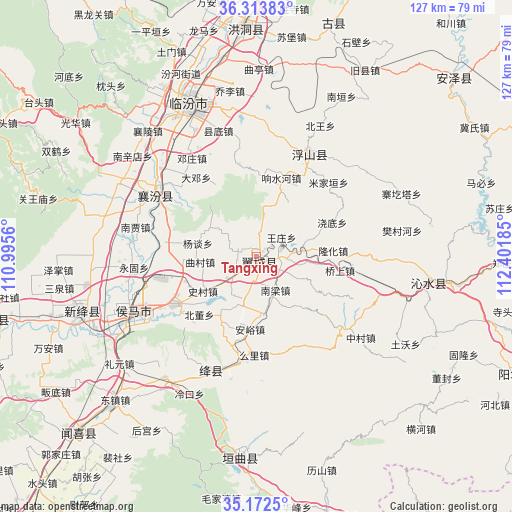 Tangxing on map