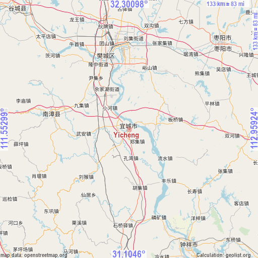 Yicheng on map