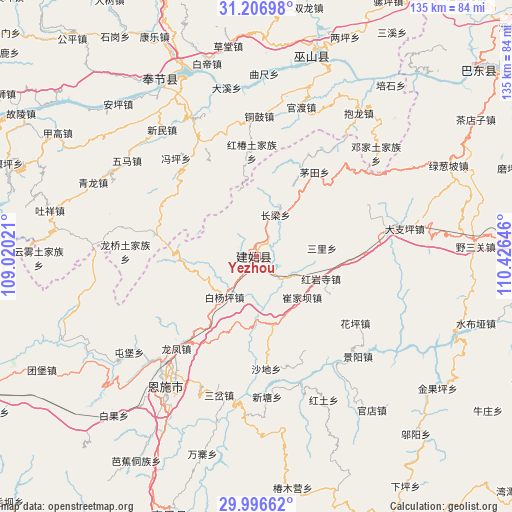 Yezhou on map