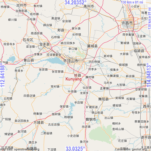 Kunyang on map