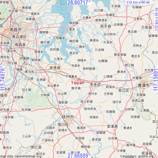 Yaqian on map