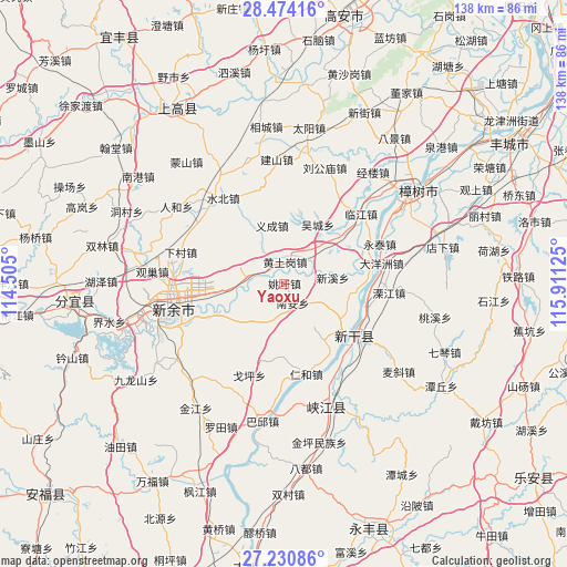 Yaoxu on map