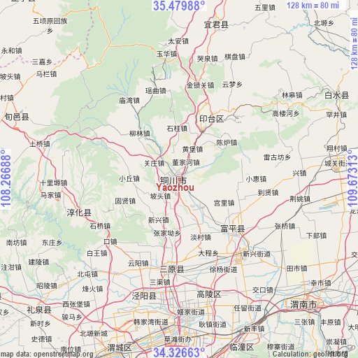 Yaozhou on map