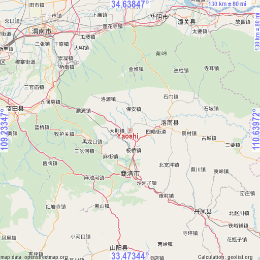 Yaoshi on map