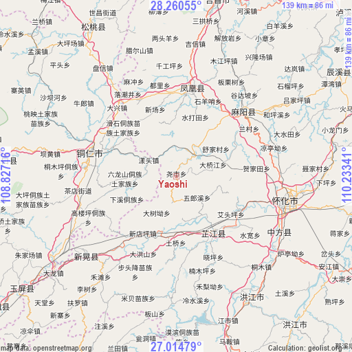 Yaoshi on map