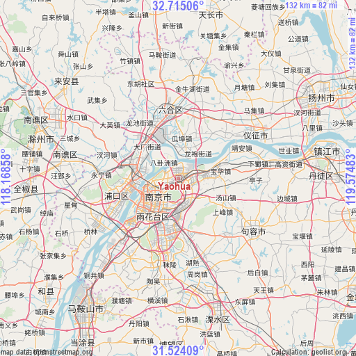 Yaohua on map