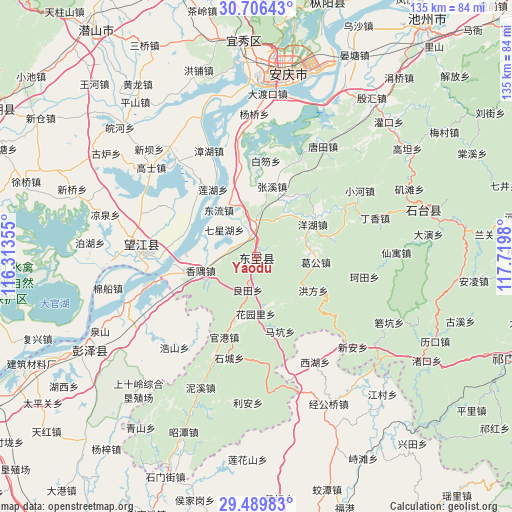 Yaodu on map