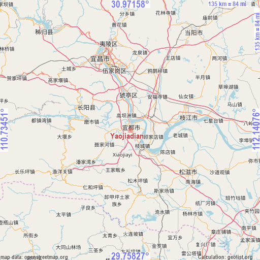 Yaojiadian on map