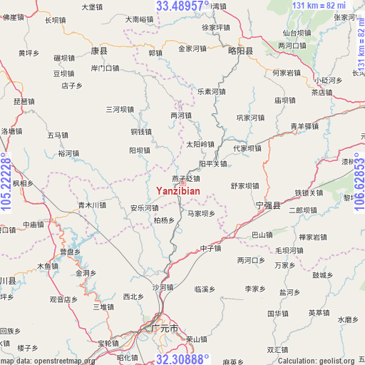 Yanzibian on map