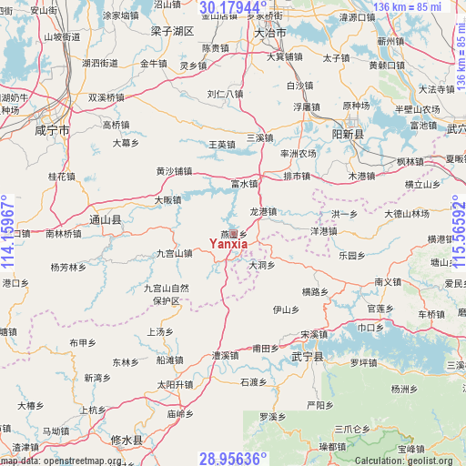 Yanxia on map