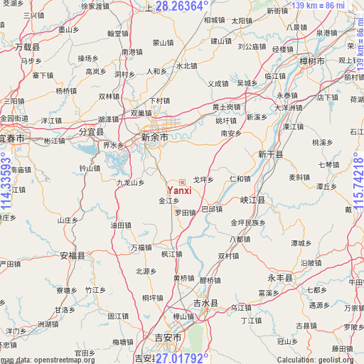 Yanxi on map