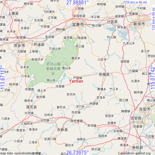 Yantian on map