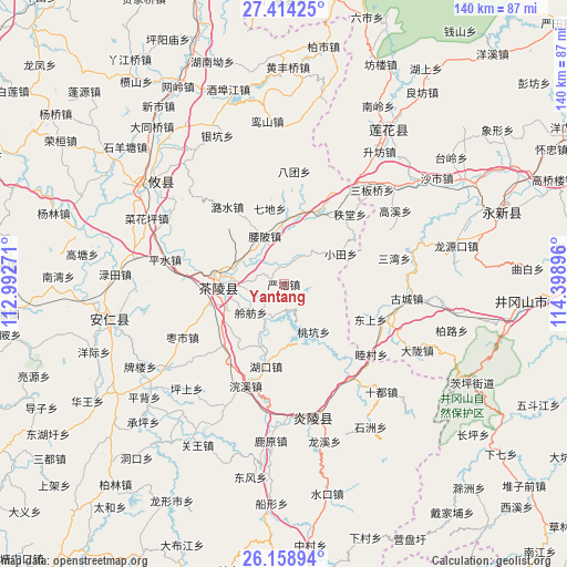 Yantang on map