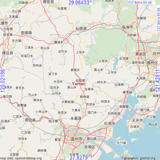 Yantan on map