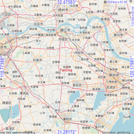 Yanling on map