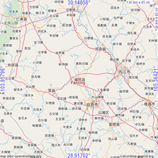 Yanling on map