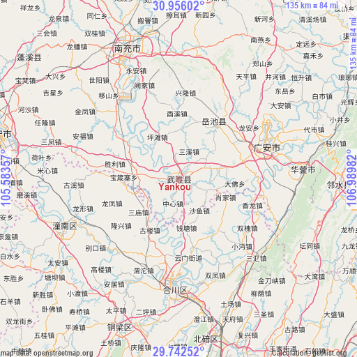 Yankou on map