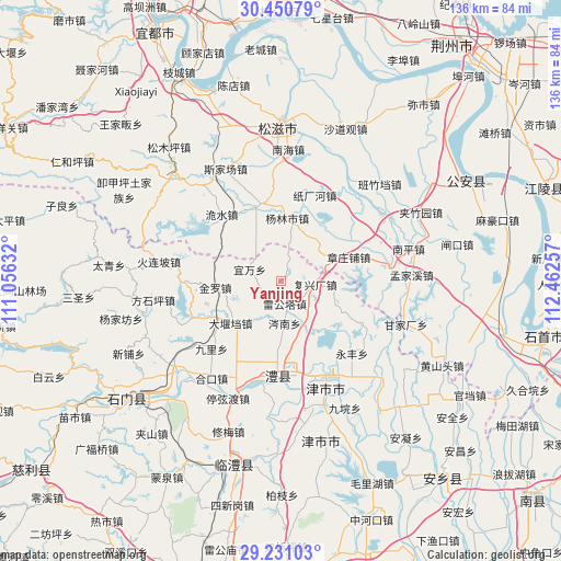 Yanjing on map