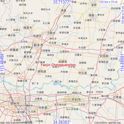 Yanjin Chengguanzhen on map