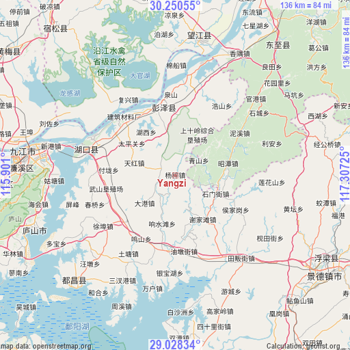 Yangzi on map