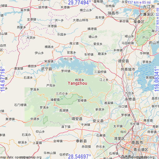 Yangzhou on map