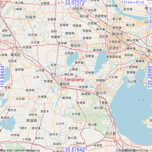 Yangxiang on map