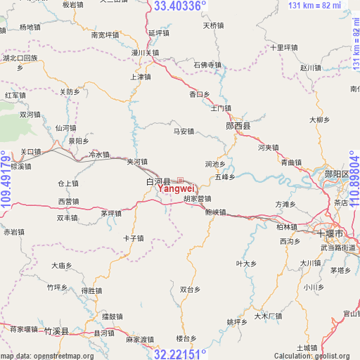 Yangwei on map