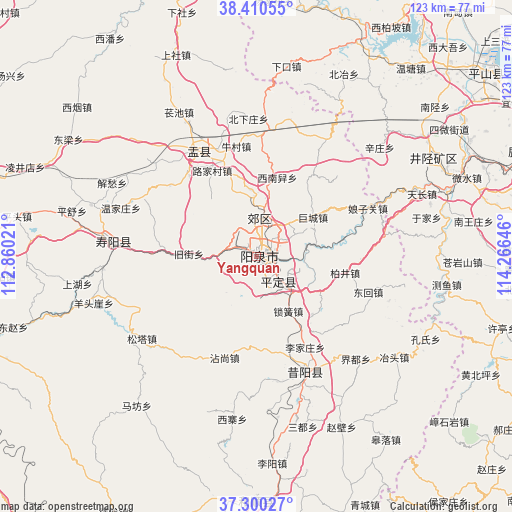 Yangquan on map