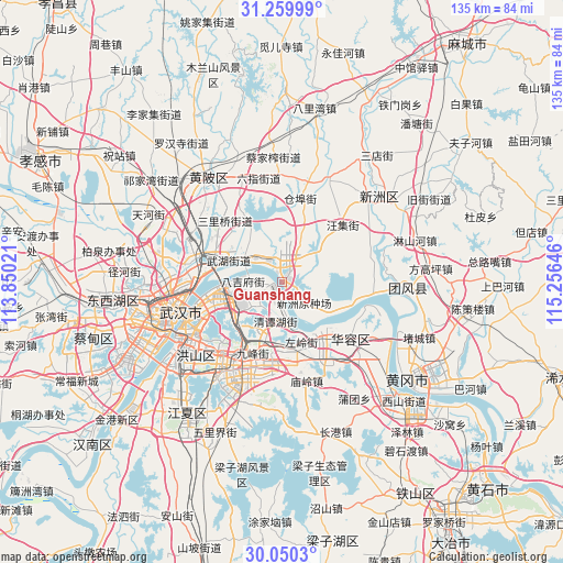 Guanshang on map