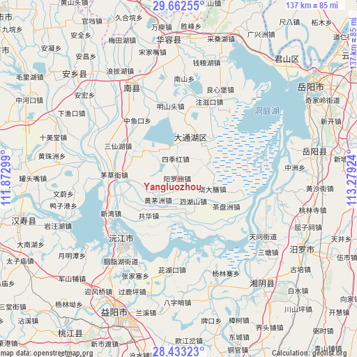 Yangluozhou on map