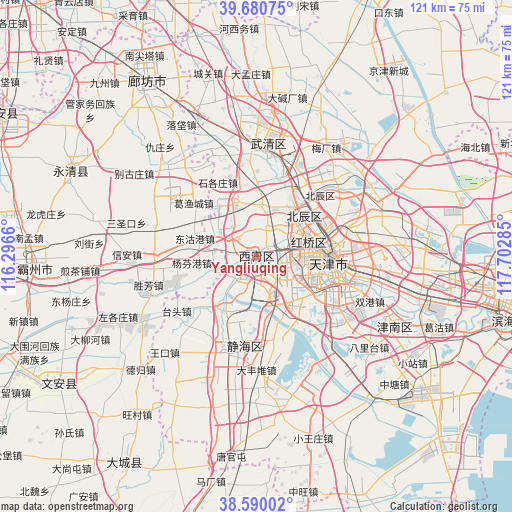 Yangliuqing on map