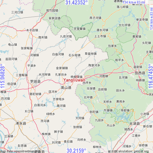 Yangliuwan on map