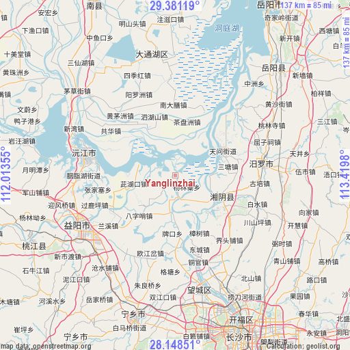 Yanglinzhai on map