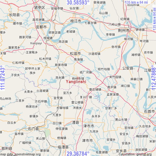 Yanglinshi on map