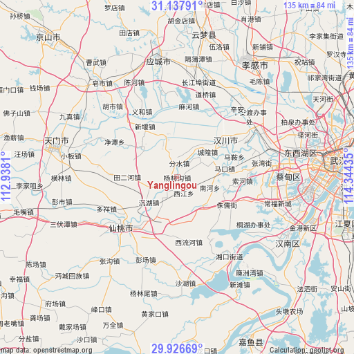 Yanglingou on map