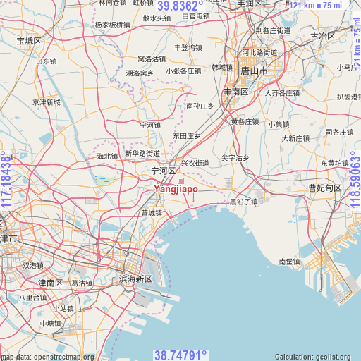 Yangjiapo on map