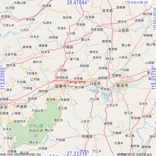 Yangjiang on map