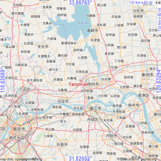 Yangmiao on map