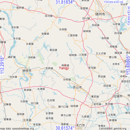 Yangji on map