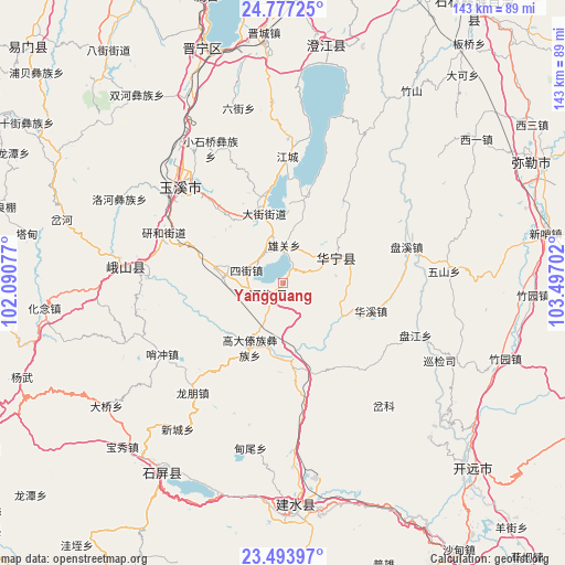 Yangguang on map